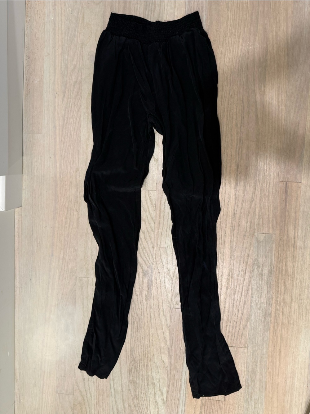BB Dakota Black Silk Slim Fit Trousers
